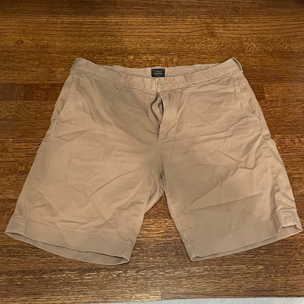 J Crew Stanton Tan Khaki Shorts size 33